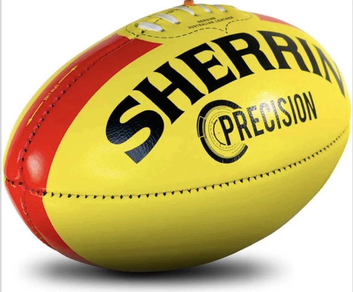 Yellow Sherrin Precision Leather Training Football Size 5