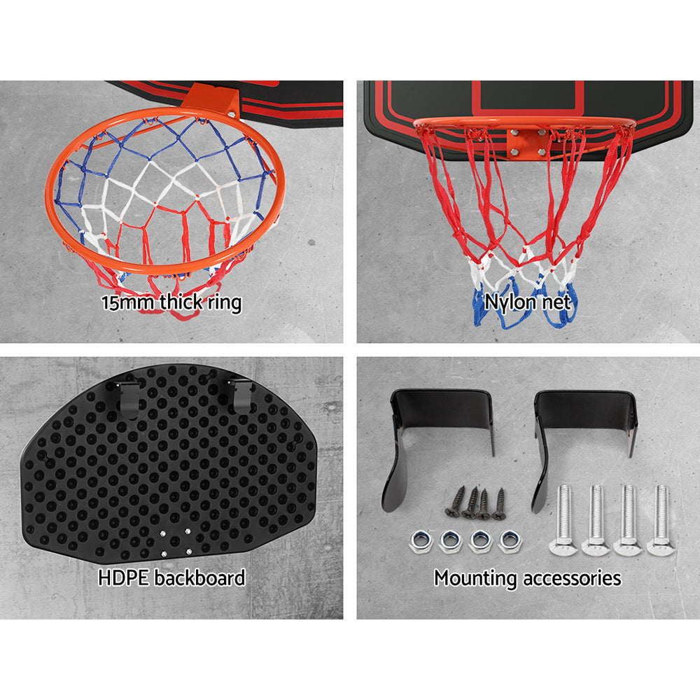 Everfit 38 Basketball Hoop Backboard Door Wall Mounted Ring Net Sports Kids - Image 6