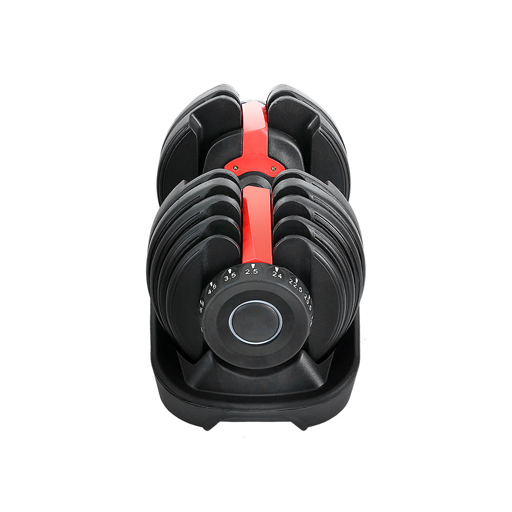 Everfit 24kg Dumbbells Adjustable Dumbbell Weight Plates Home Gym - Image 4