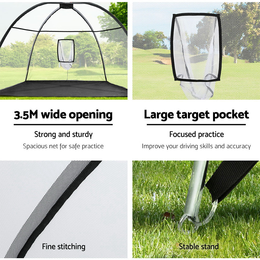 Everfit 3.5m Golf Practice Net with Driving Mat Training Aid Target Hitting - Image 6